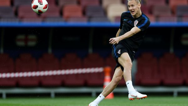 World Cup - Croatia Training Soccer Football - World Cup - Croatia Training - Luzhniki Stadium, Moscow, Russia - July 10, 2018 Croatia's Domagoj Vida during training World Cup - Croatia Training Soccer Football - World Cup - Croatia Training - Luzhniki Stadium, Moscow, Russia - July 10, 2018 Croatia's Domagoj Vida during training - Sputnik International