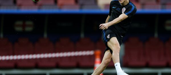 World Cup - Croatia Training Soccer Football - World Cup - Croatia Training - Luzhniki Stadium, Moscow, Russia - July 10, 2018 Croatia's Domagoj Vida during training World Cup - Croatia Training Soccer Football - World Cup - Croatia Training - Luzhniki Stadium, Moscow, Russia - July 10, 2018 Croatia's Domagoj Vida during training - Sputnik International