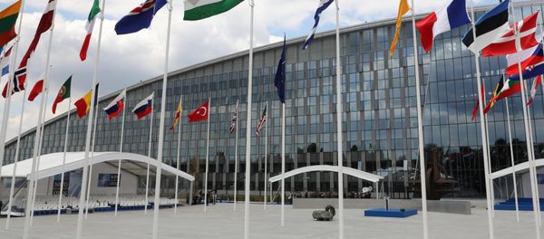 A general view of the NATO official tribune ahead of the opening ceremony of the NATO (North Atlantic Treaty Organization) summit, at the NATO headquarters in Brussels, Belgium, July 11, 2018 - Sputnik International