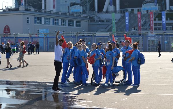 Belgium wins World Cup bronze in St.Petersburg, fans celebrate Belgium wins World Cup bronze in St.Petersburg, fans celebrate - Sputnik International