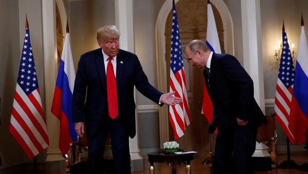 U.S. President Donald Trump meets with Russia's President Vladimir Putin in Helsinki, Finland, July 16, 2018 U.S. President Donald Trump meets with Russia's President Vladimir Putin in Helsinki, Finland, July 16, 2018 - Sputnik International