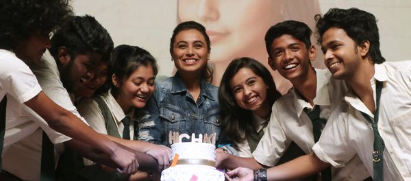 Indian Bollywood actress Rani Mukherji (C) takes part during a promotional event for the Hindi film 'Hichki' in Mumbai on March 29, 2018 - Sputnik International
