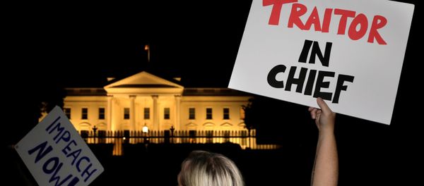 Protesters rally outside the White House in Washington, U.S. on July 16, 2018 after U.S. President Donald Trump's return from Helsinki, Finland Protesters rally outside the White House in Washington, U.S. on July 16, 2018 after U.S. President Donald Trump's return from Helsinki, Finland - Sputnik International