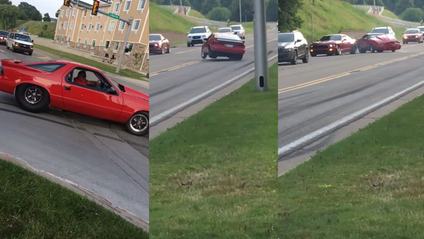 Dodge vs. Mustang: Motorist’s Peel Out Attempt Takes Unexpected Turn - Sputnik International
