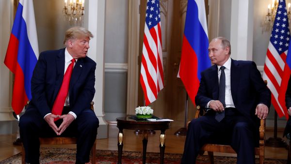 Donald Trump et Vladimir Poutine à Helsinki Donald Trump et Vladimir Poutine à Helsinki - Sputnik International