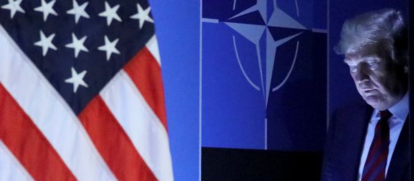 U.S. President Donald Trump arrives to hold a news conference after participating in the NATO Summit in Brussels, Belgium July 12, 2018 - Sputnik International
