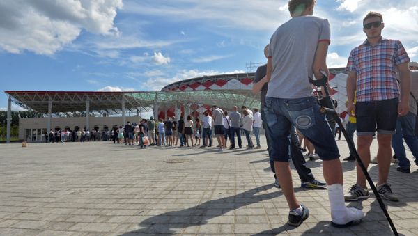 Line at new stadium Tushino Otkrytiye Arena Line at new stadium Tushino Otkrytiye Arena - Sputnik International