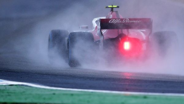 Alfa Romeo Sabuer's Monegasque driver Charles Leclerc steers his car during the third free practice session ahead of the German Formula One Grand Prix at the Hockenheimring Baden-Württemberg in Hockenheim, on July 21, 2018 - Sputnik International