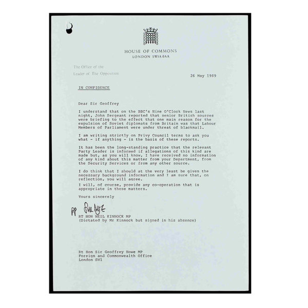 Kinnock letter re allegations about Labour MPS Kinnock letter re allegations about Labour MPS - Sputnik International