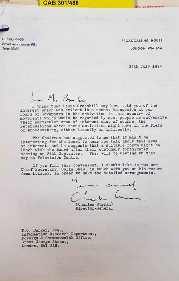 Letter from BBC director general to IRD - Sputnik International