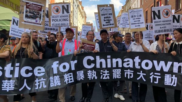 Residents of Chinatown protest in London, UK Residents of Chinatown protest in London, UK - Sputnik International
