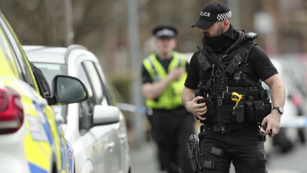 Police activity outside an address raided by officers from Britain's Counter Terrorism police in Dewsbury, England, Tuesday April 3, 2018. Two men are understood to have been arrested on suspicion of planning acts of terror - Sputnik International