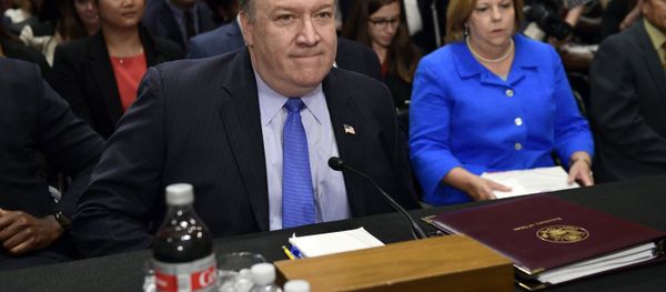 Secretary of State Mike Pompeo arrives to testify before the Senate Foreign Relations Committee on Capitol Hill in Washington, Wednesday, July 25, 2018, during a hearing on diplomacy and national security. - Sputnik International