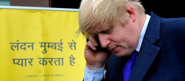 (File) Boris Johnson takes a phone call during an interaction with Indian media representatives in Mumbai on November 29, 2012 (File) Boris Johnson takes a phone call during an interaction with Indian media representatives in Mumbai on November 29, 2012 - Sputnik International