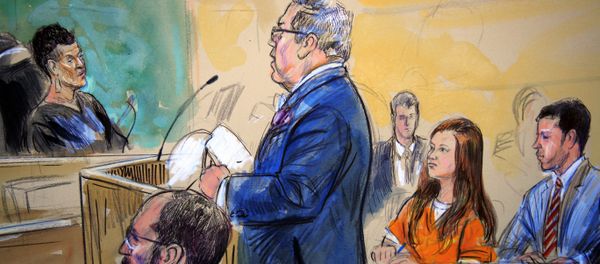 This courtroom sketch depicts Maria Butina, in orange suit, a 29-year-old gun-rights activist suspected of being a covert Russian agent, listening to her attorney Robert Driscoll, standing, as he speaks to Judge Deborah Robinson, left, during a hearing in federal court in Washington, Wednesday, July 18, 2018. Assistant U.S. Attorney Erik Kenerson, bottom left, and co-defense attorney's Alfred Carry, right, listen. Prosecutors say Butina was likely in contact with Kremlin operatives while living in the United States. And prosecutors also are accusing her of using sex and deception to forge influential connections This courtroom sketch depicts Maria Butina, in orange suit, a 29-year-old gun-rights activist suspected of being a covert Russian agent, listening to her attorney Robert Driscoll, standing, as he speaks to Judge Deborah Robinson, left, during a hearing in federal court in Washington, Wednesday, July 18, 2018. Assistant U.S. Attorney Erik Kenerson, bottom left, and co-defense attorney's Alfred Carry, right, listen. Prosecutors say Butina was likely in contact with Kremlin operatives while living in the United States. And prosecutors also are accusing her of using sex and deception to forge influential connections - Sputnik International