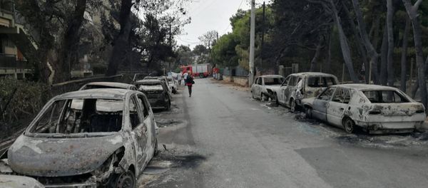 The aftermath of a wildfire is seen in Mati, Greece July 24, 2018 in this photo obtained from social media on July 27, 2018 - Sputnik International