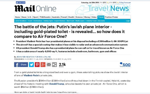 Screengrab of the Mail piece. - Sputnik International