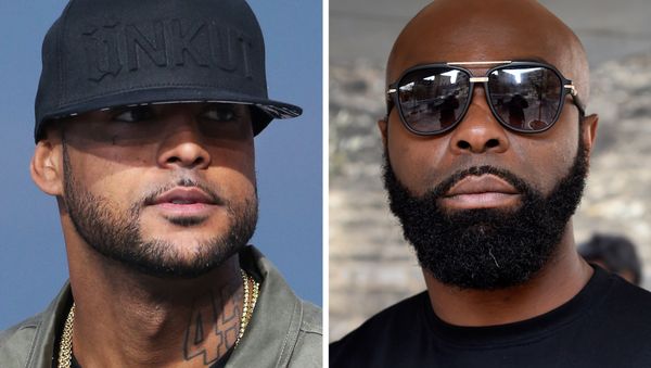 This combination of file pictures made on August 1, 2018, shows French rapper Booba (L) on May 19, 2014, in Cannes, southern France, and French rapper Kaaris (R) on March 25, 2015, in Paris This combination of file pictures made on August 1, 2018, shows French rapper Booba (L) on May 19, 2014, in Cannes, southern France, and French rapper Kaaris (R) on March 25, 2015, in Paris - Sputnik International