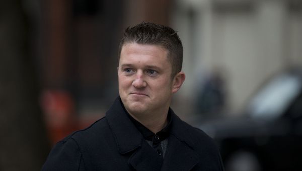 In this Wednesday, Oct. 16, 2013 file photo, Tommy Robinson the former leader of EDL English Defence League group arrives for an appearance at Westminster Magistrates Court in London - Sputnik International