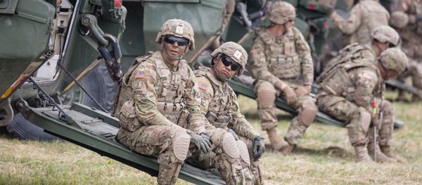 American soldiers are seen during NATO Saber Strike military exercises on June 16, 2017 in Orzysz, Poland - Sputnik International