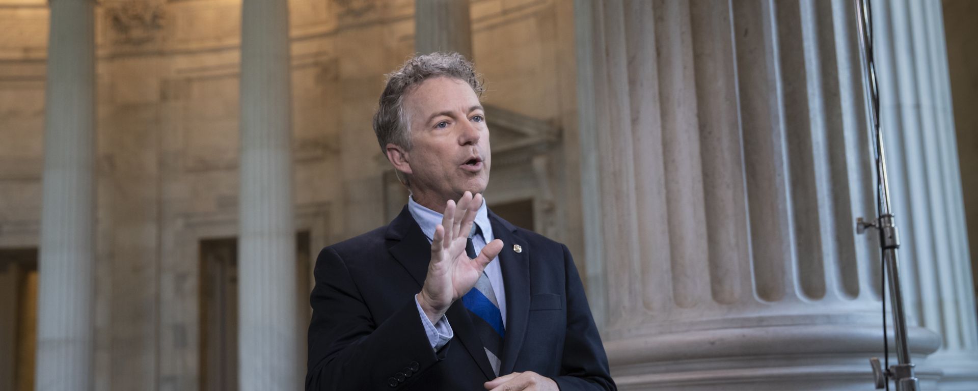 During a TV news interview, Sen. Rand Paul, R-Ky., defends President Donald Trump and his Helsinki news conference with Russian President Vladimir Putin whereTrump appeared to cast doubt on U.S. intelligence findings that Russia interfered in the 2016 election, on Capitol Hill in Washington, Tuesday, July 17, 2018 During a TV news interview, Sen. Rand Paul, R-Ky., defends President Donald Trump and his Helsinki news conference with Russian President Vladimir Putin whereTrump appeared to cast doubt on U.S. intelligence findings that Russia interfered in the 2016 election, on Capitol Hill in Washington, Tuesday, July 17, 2018 - Sputnik International, 1920, 26.04.2022