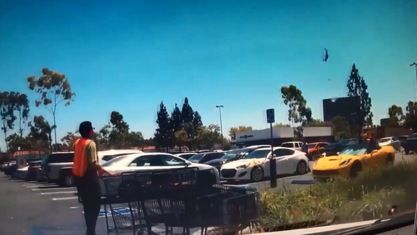 Dashcam footage shows moment small aircraft crashed into a parking lot in California, killing all five passengers. - Sputnik International
