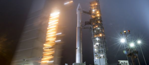 the mobile service tower at SLC-3 is rolled back to reveal the United Launch Alliance (ULA) Atlas-V rocket with NASA's InSight spacecraft onboard, Friday, May 4, 2018, at Vandenberg Air Force Base in Calif the mobile service tower at SLC-3 is rolled back to reveal the United Launch Alliance (ULA) Atlas-V rocket with NASA's InSight spacecraft onboard, Friday, May 4, 2018, at Vandenberg Air Force Base in Calif - Sputnik International