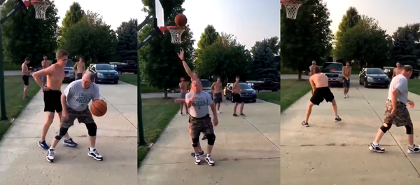 Pump Faking Pops Trips up Teen During Pickup Game Pump Faking Pops Trips up Teen During Pickup Game - Sputnik International