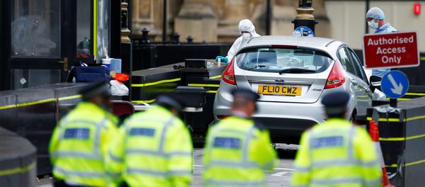 Forensic investigators work at the site after a car crashed outside the Houses of Parliament in Westminster, London, Britain, August 14, 2018 Forensic investigators work at the site after a car crashed outside the Houses of Parliament in Westminster, London, Britain, August 14, 2018 - Sputnik International