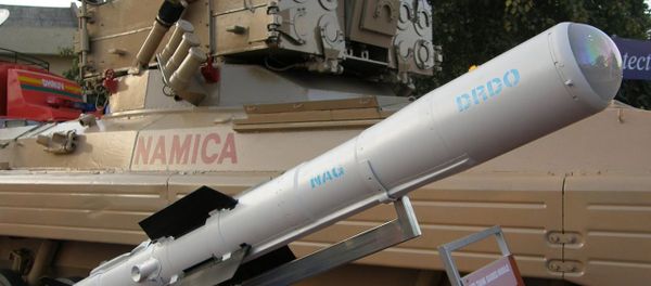 An image of the Nag missile and the Nag missile Carrier Vehicle (NAMICA), taken during DEFEXPO-2008, in Pragati Maidan, New Delhi, on 15th February 2008. An image of the Nag missile and the Nag missile Carrier Vehicle (NAMICA), taken during DEFEXPO-2008, in Pragati Maidan, New Delhi, on 15th February 2008. - Sputnik International