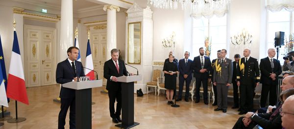 French President Emmanuel Macron and Finland's President Sauli Niinisto speak during a news conference at the Presidential Palace in Helsinki, Finland August 30, 2018 French President Emmanuel Macron and Finland's President Sauli Niinisto speak during a news conference at the Presidential Palace in Helsinki, Finland August 30, 2018 - Sputnik International