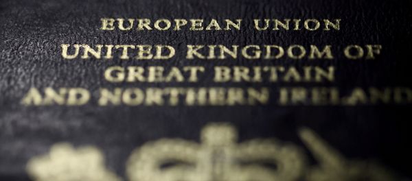 A close-up detail of the cover of a European Union British passport in Paris ahead of Brexit referendum A close-up detail of the cover of a European Union British passport in Paris ahead of Brexit referendum - Sputnik International