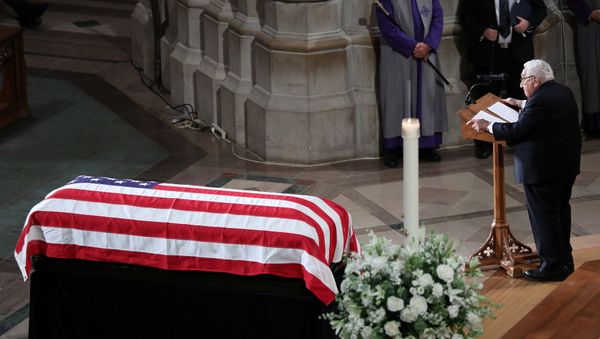 Former Secretary of State Henry Kissinger speaks at the memorial service of U.S. Senator John McCain (R-AZ) at National Cathedral in Washington, U.S., September 1, 2018. - Sputnik International