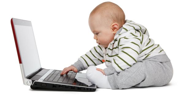 Baby playing with a laptop Baby playing with a laptop - Sputnik International