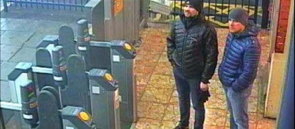 Alexander Petrov and Ruslan Boshirov, who were formally accused of attempting to murder former Russian intelligence officer Sergei Skripal and his daughter Yulia in Salisbury, are seen on CCTV at Salisbury Station on March 3, 2018 in an image handed out by the Metropolitan Police in London, Britain September 5, 2018 Alexander Petrov and Ruslan Boshirov, who were formally accused of attempting to murder former Russian intelligence officer Sergei Skripal and his daughter Yulia in Salisbury, are seen on CCTV at Salisbury Station on March 3, 2018 in an image handed out by the Metropolitan Police in London, Britain September 5, 2018 - Sputnik International