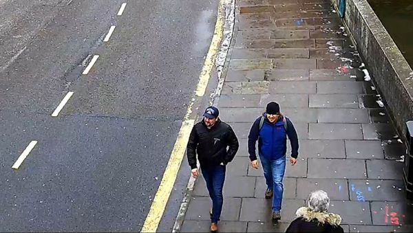 Alexander Petrov and Ruslan Boshirov, who were formally accused of attempting to murder former Russian spy Sergei Skripal and his daughter Yulia in Salisbury, are seen on CCTV on Fisherton Road in Salisbury on March 4, 2018 in an image handed out by the Metropolitan Police in London, Britain September 5, 2018 Alexander Petrov and Ruslan Boshirov, who were formally accused of attempting to murder former Russian spy Sergei Skripal and his daughter Yulia in Salisbury, are seen on CCTV on Fisherton Road in Salisbury on March 4, 2018 in an image handed out by the Metropolitan Police in London, Britain September 5, 2018 - Sputnik International