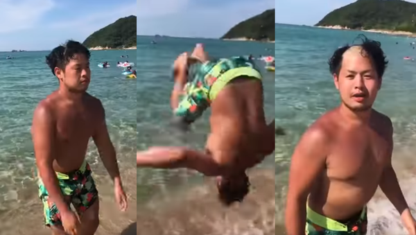 A Little Off the Top? Toupee Flies Away During Successful Backflip - Sputnik International