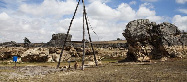 A dried out dam is pictured on a farm in Piket Bo-berg, Piketberg, north of Cape Town, on March 7, 2018 as a result of a three-year-long drought - Sputnik International