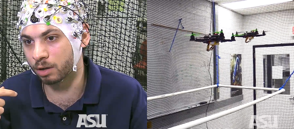 Researchers in the Human-Oriented Robotics and Control Lab at the University of Arizona demonstrate a single user flying three drones using a brain-computer interface Researchers in the Human-Oriented Robotics and Control Lab at the University of Arizona demonstrate a single user flying three drones using a brain-computer interface - Sputnik International