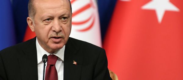 The president of Turkey Recep Tayyip Erdogan during the trilateral meeting between Turkey, Russia and Iran The president of Turkey Recep Tayyip Erdogan during the trilateral meeting between Turkey, Russia and Iran - Sputnik International
