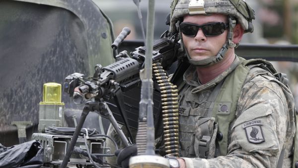A US soldier takes part in an exercise called Saber Junction at the military area in Hohenfels near Regensburg, southern Germany - Sputnik International