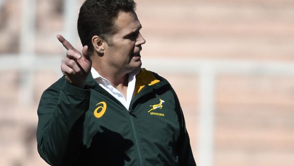 South Africa's Springboks coach Rassie Erasmus gestures during the Rugby Championship 2018 test match against Argentina, at Malvinas Argentinas stadium in Mendoza, some 1050 km west of Buenos Aires, Argentina on August 25, 2018 - Sputnik International
