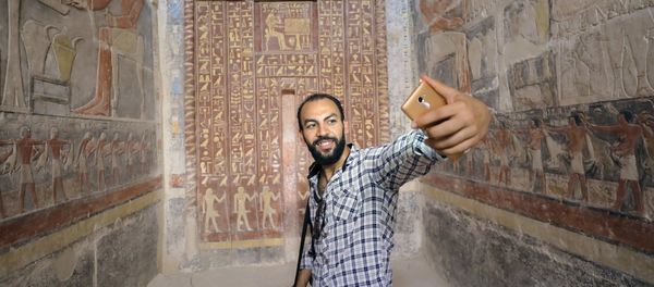 A man takes a selfie in a chamber of the tomb of Mehu, after it was opened for the public at Saqqara area near Egypt's Saqqara necropolis, in Giza, Egypt September 8, 2018. A man takes a selfie in a chamber of the tomb of Mehu, after it was opened for the public at Saqqara area near Egypt's Saqqara necropolis, in Giza, Egypt September 8, 2018. - Sputnik International