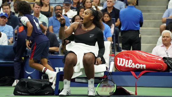 Serena Williams of the US reacts against Naomi Osaka of Japan during their Women's Singles Finals match at the 2018 US Open at the USTA Billie Jean King National Tennis Center in New York on September 8, 2018 - Sputnik International