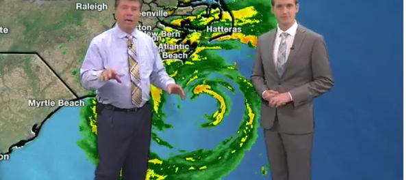 Meteorologists in North Carolina station during Florence hurricane. - Sputnik International