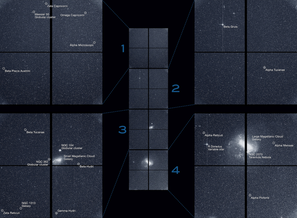 Notable features in this swath of the southern sky include the Large and Small Magellanic Clouds and a globular cluster called NGC 104, also known as 47 Tucanae. Notable features in this swath of the southern sky include the Large and Small Magellanic Clouds and a globular cluster called NGC 104, also known as 47 Tucanae. - Sputnik International