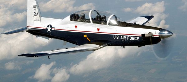 The T-6A Texan II is a single-engine, two-seat primary trainer designed to train Joint Primary Pilot Training, or JPPT, students in basic flying skills common to U.S. Air Force and Navy pilots. The trainer is phasing out the aging T-37 fleet throughout Air Education and Training Command. The T-6A Texan II is a single-engine, two-seat primary trainer designed to train Joint Primary Pilot Training, or JPPT, students in basic flying skills common to U.S. Air Force and Navy pilots. The trainer is phasing out the aging T-37 fleet throughout Air Education and Training Command. - Sputnik International