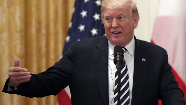 President Donald Trump speaks during a news conference with Polish President Andrzej Duda, in the East Room of the White House, Tuesday, Sept. 18, 2018, in Washington - Sputnik International