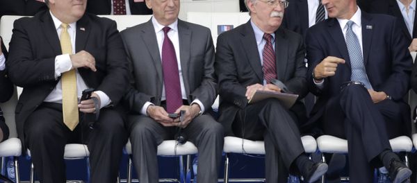 U.S. Secretary of State Mike Pompeo, U.S. Secretary for Defense Jim Mattis, security adviser John Bolton and British Foreign Secretary Jeremy Hunt, from left, during a summit of heads of state and government at NATO headquarters in Brussels Wednesday, July 11, 2018. - Sputnik International