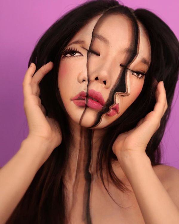Beautiful Chimera: South Korean Artist Paints Optical Illusions on Her Face - Sputnik International